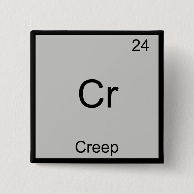 Cr - Creep Funny Chemistry Element Symbol Tee 2 Inch Square Button (Front)