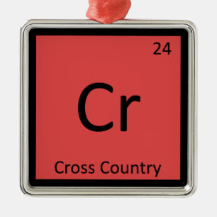 Cr - Cross Country Sports Chemistry Periodic Table Metal Ornament