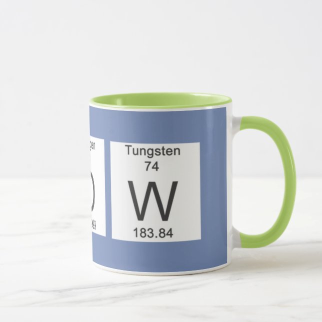Cr O W periodic table cup in Blue Green (Right)