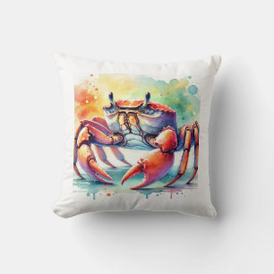 Crab 200924AREF146 - Watercolor Throw Pillow