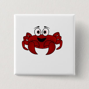 Crab 2 Inch Square Button