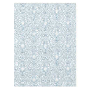 Crab and sea weed, coastal summer in white and lig tablecloth