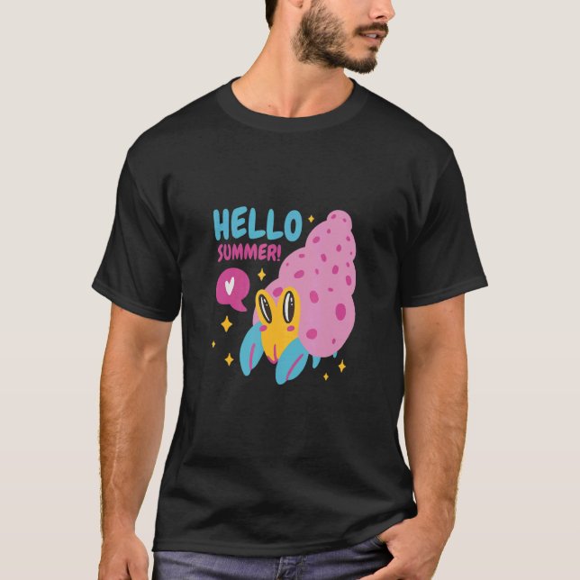 Crab And Summer On Vacation For Family Friend T-Shirt (Front)