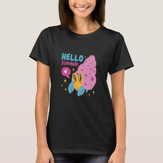 Crab And Summer On Vacation For Family Friend T-Shirt (Front)
