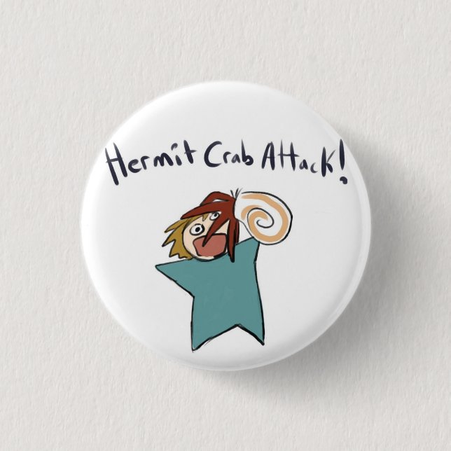 Crab Attack 1 Inch Round Button (Front)