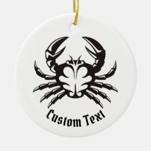 Crab Black Ceramic Ornament