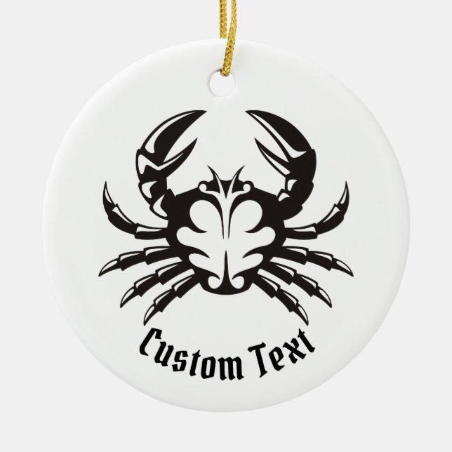 Crab Black Ceramic Ornament (Front)