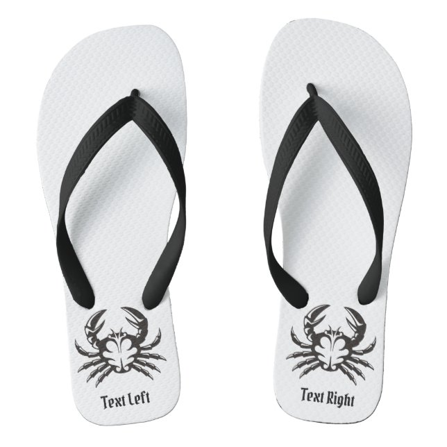 Crab Black Flip Flops (Footbed)