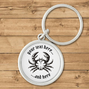 Crab Black Keychain
