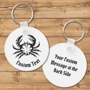 Crab Black Keychain