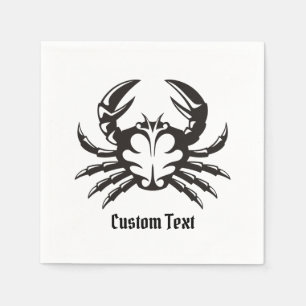 Crab Black Napkin