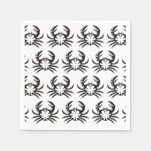 Crab Black Napkin