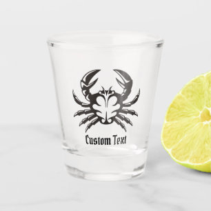 Crab Black Shot Glass