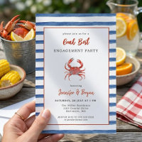 Crab Boil engagement party invitation