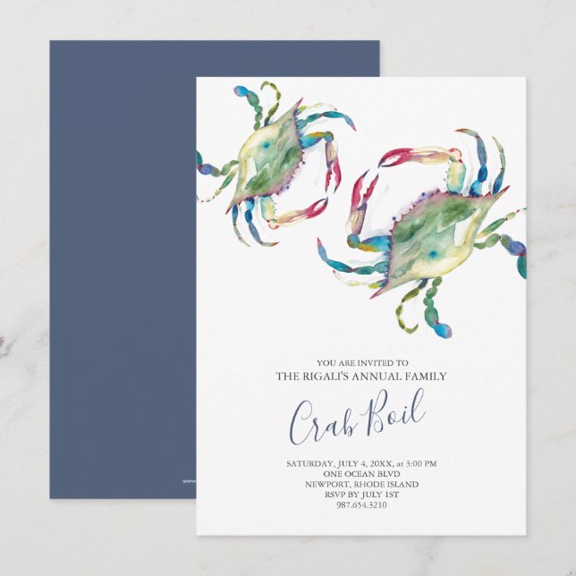 Crab Boil Family Summer Party Invitation (Front/Back)