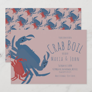 Crab Boil Party Birthday Dinner Crawfish Pink Invitation