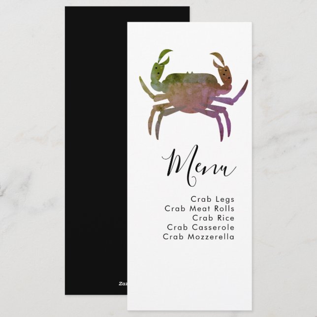 Crab Boil Plage de fruits de mer Menu Mariage (Devant / Derrière)