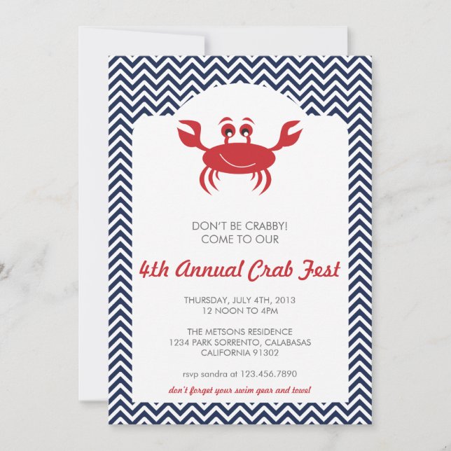 Crab Boil Summer BBQ Invitation (Front)
