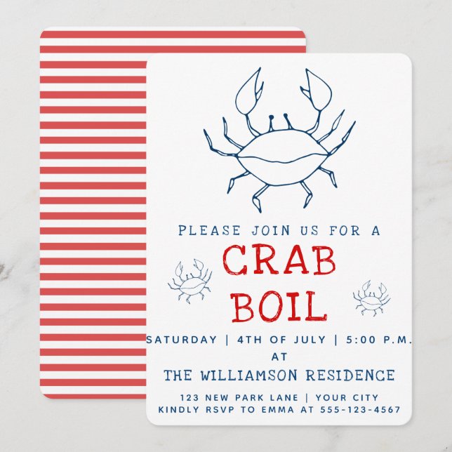 Crab Boil | Summer Party Invitation (Front/Back)