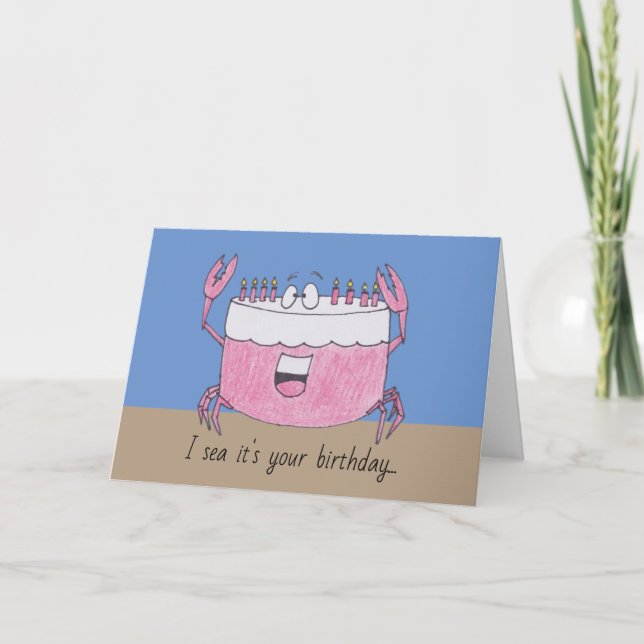 Crab Cake Birthday Card (Front)