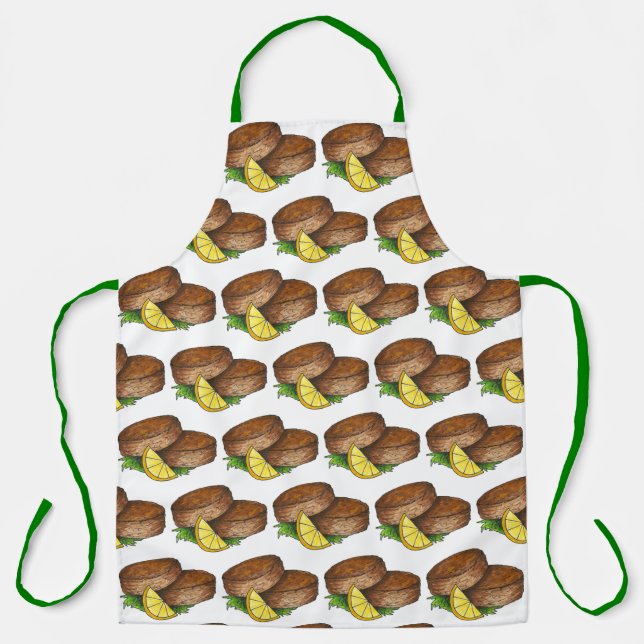 Crab Cakes Maryland Crabcakes Seafood Restaurant Apron (Front)
