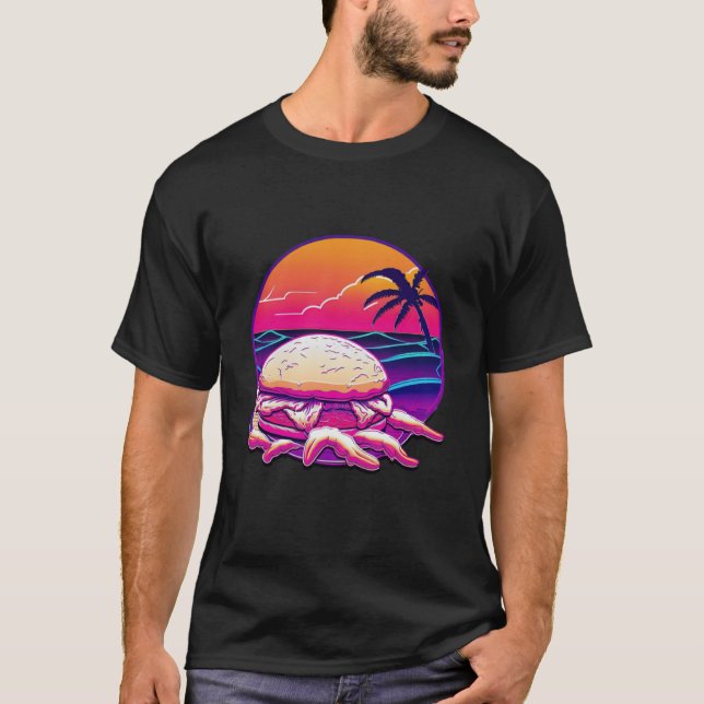 Crab Cakes Synthwave 80s Retrowave Aesthetic T-Shirt (Front)
