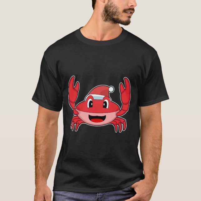 Crab Christmas Santa hat T-Shirt (Front)