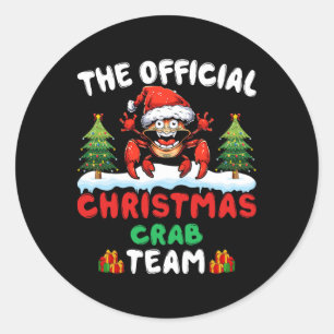 Crab Christmas Santa Hat Xmas Holiday Christmas Cr Classic Round Sticker