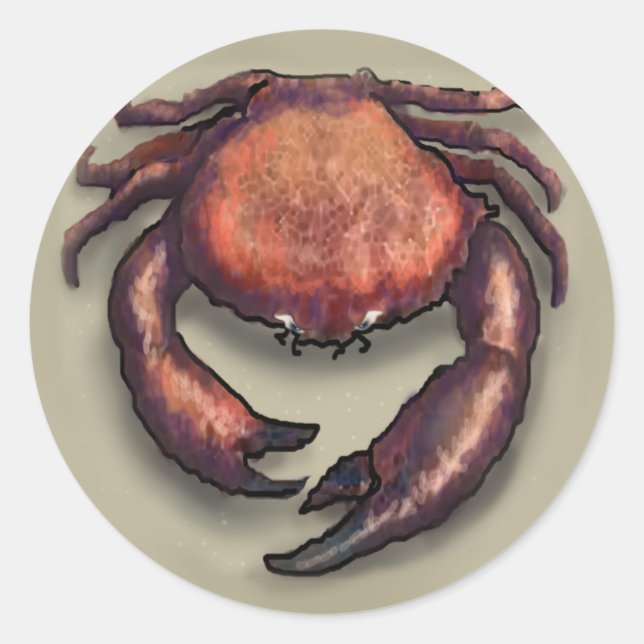 Crab Classic Round Sticker (Front)