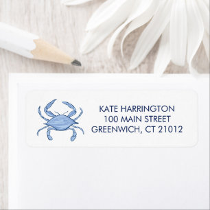 Crab Coastal Chic Return Address Label