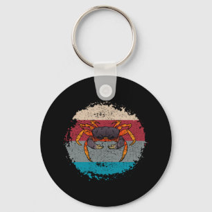 Crab Crabbing Retro Keychain