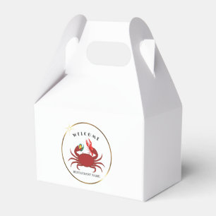 crab crawfish clam seafood welcome restaurant logo favor box