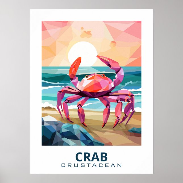 Crab, crustacean Artwork for Nature Enthusiasts Poster (Front)