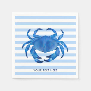 Crab Crustacean Ocean Beach Theme Napkin
