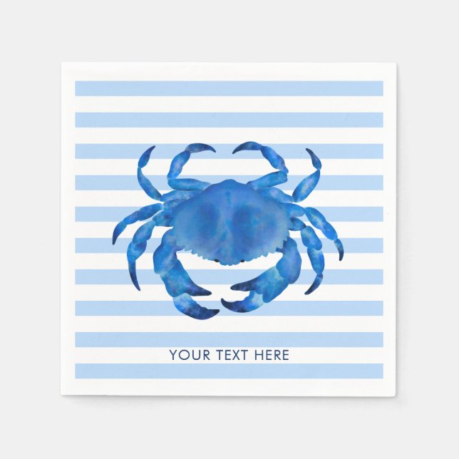 Crab Crustacean Ocean Beach Theme Napkin (Front)