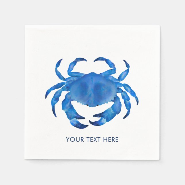 Crab Crustacean Ocean Beach Theme Napkin (Front)
