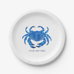 Crab Crustacean Ocean Beach Theme Paper Plate