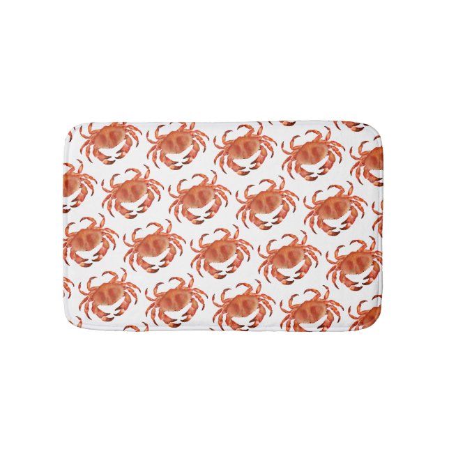 Crab Crustacean pattern Bath Mat (Front)