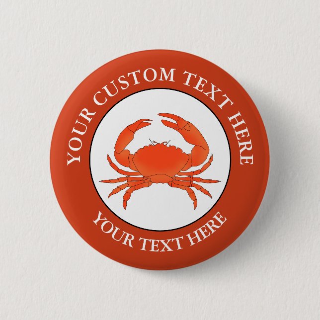 Crab Custom Text Logo Icon Button (Front)