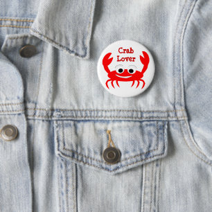 Crab Design 2 Inch Round Button