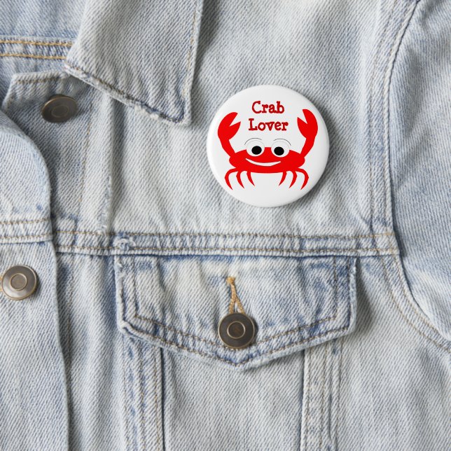 Crab Design 2 Inch Round Button (In Situ)