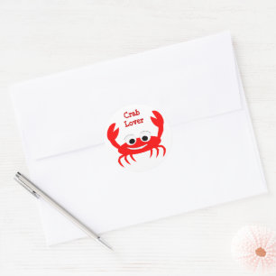 Crab Design Classic Round Sticker