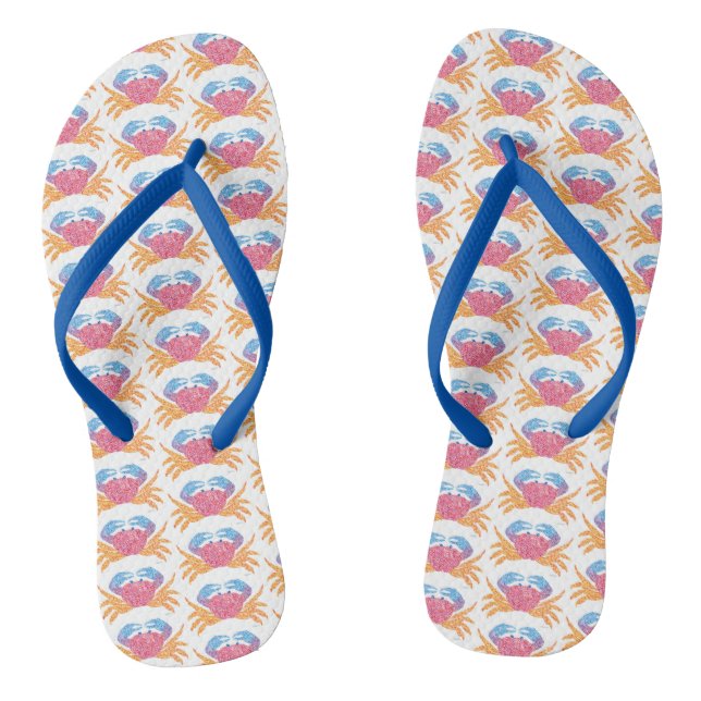 Crab Design Flip Flops (Footbed)