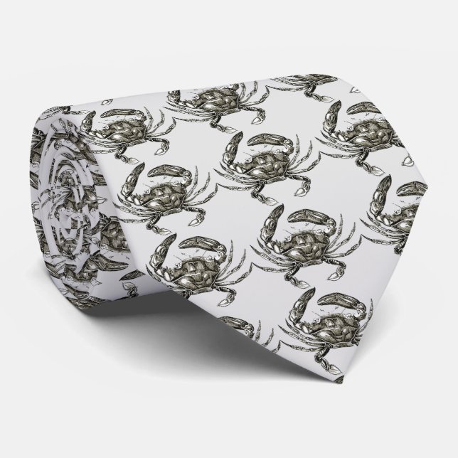 Crab Design Neck Tie (Rolled)