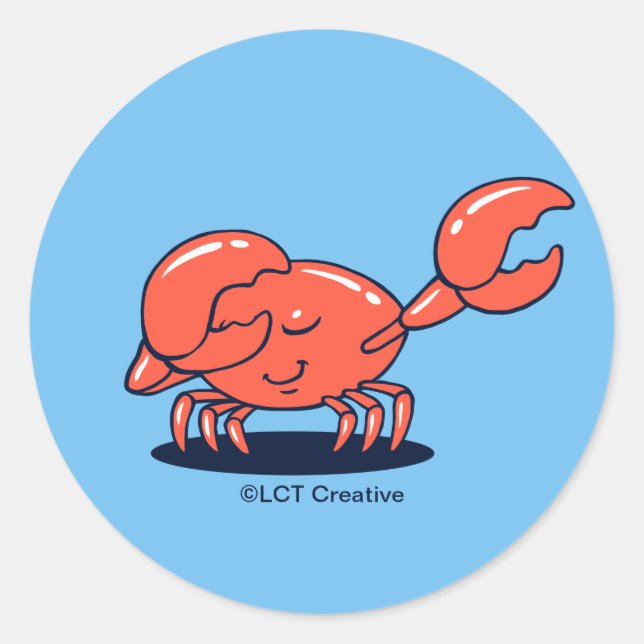 Crab Doing The Dab Classic Round Sticker (Front)
