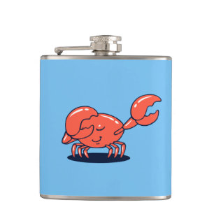 Crab Doing The Dab Hip Flask