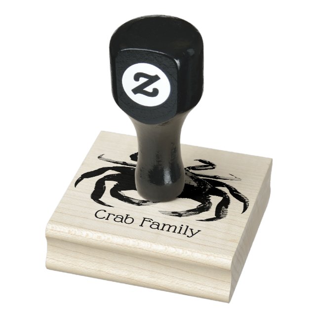 Crab Family Return Address Rubber Stamp (Stamp)
