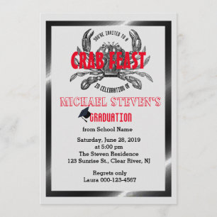 Crab Feast Boil Graduation Any Celebration Party Invitation