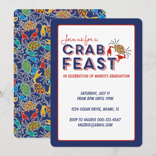 Crab Feast Invitation (Front/Back)