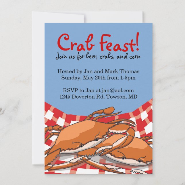Crab Feast Invitations (Front)